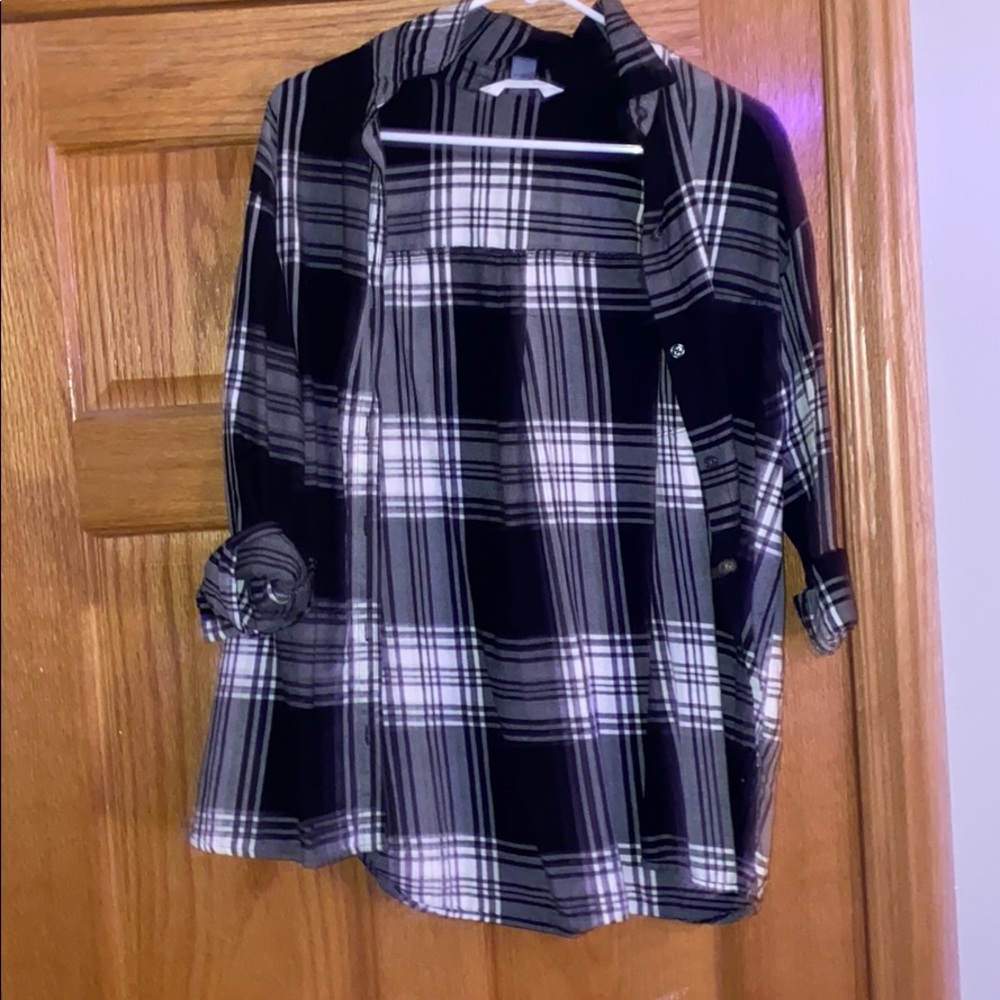 black and white flannel